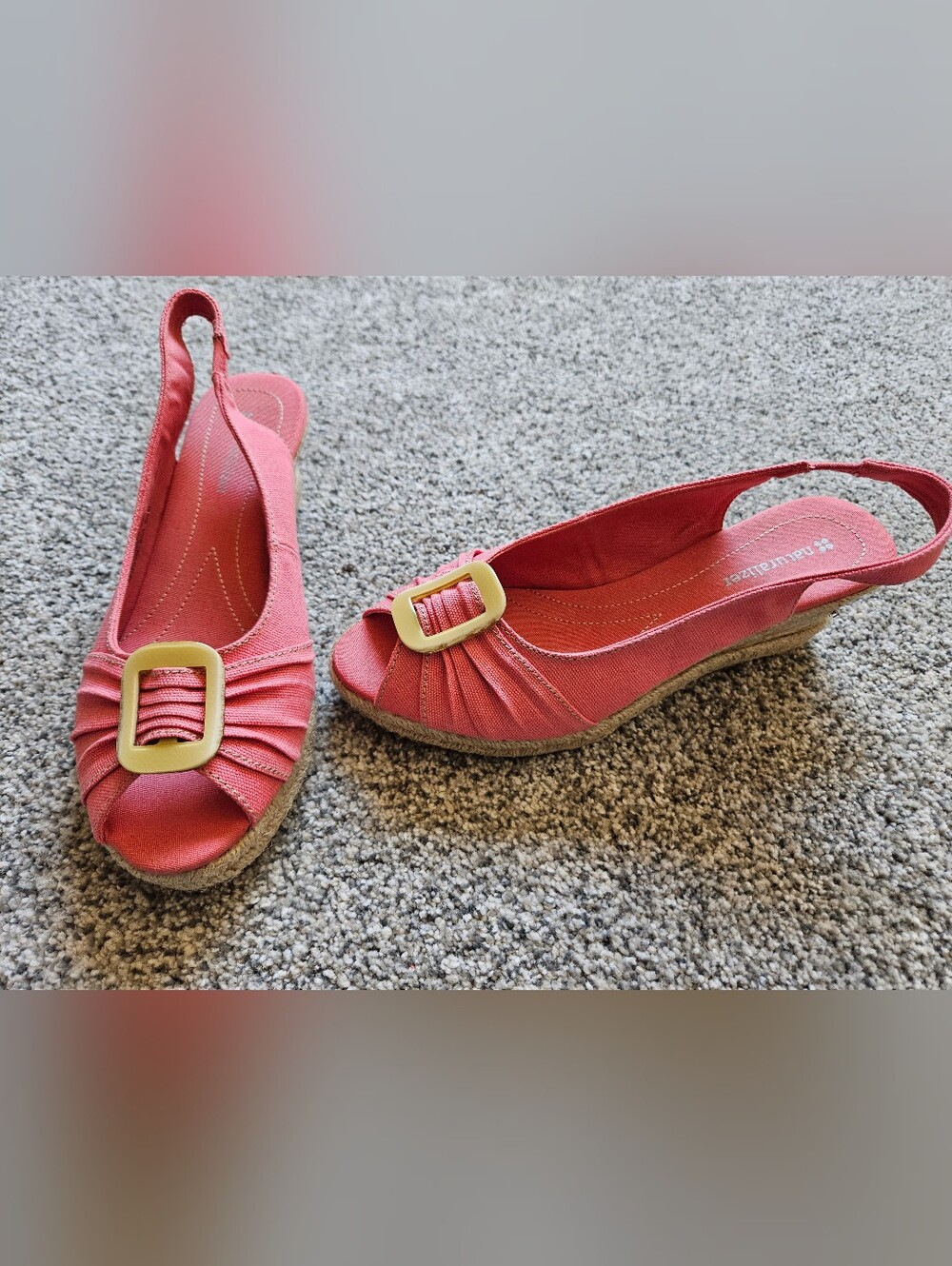 Naturalizer Women’s Pink Slingback Wedge Sandals with Buckle